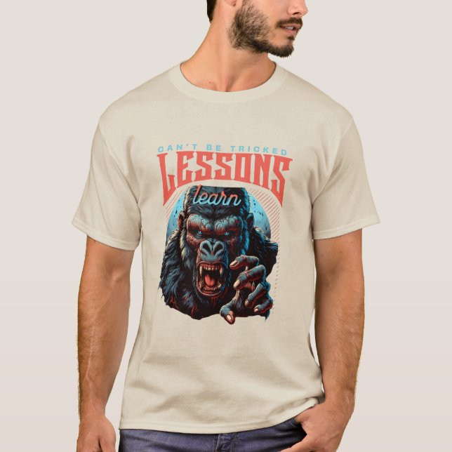 Men Wise Gorilla Lessons Learn T-Shirt (Frente)