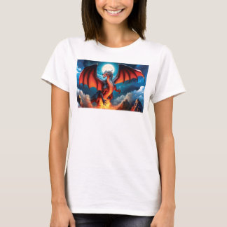 Menacing Red Dragon - Camiseta Altura Permanente