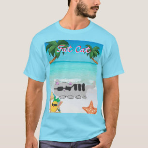 mene t-shirt de gato gordo de Verão
