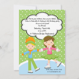 Menina adorável & convite de patinagem do