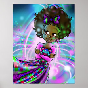 Menina africana de Akili Nzuri 17" x 21,92" poster