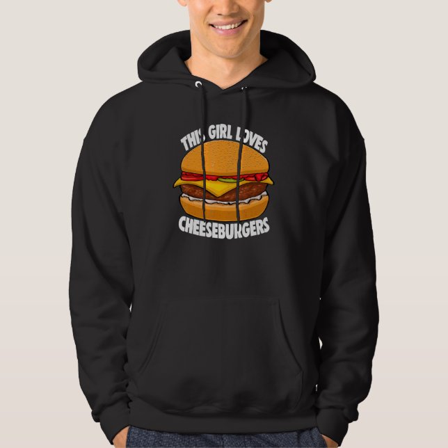 Menina ama Cheeseburger Camisas Burger Tee Women F (Frente)