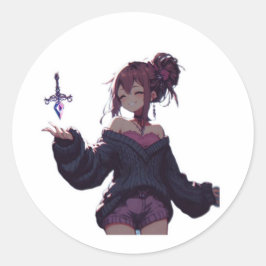Menina Anime Feiticeira Gótica Adesivo