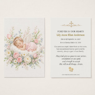 Menina Anjo Funeral Católico Rosa floral