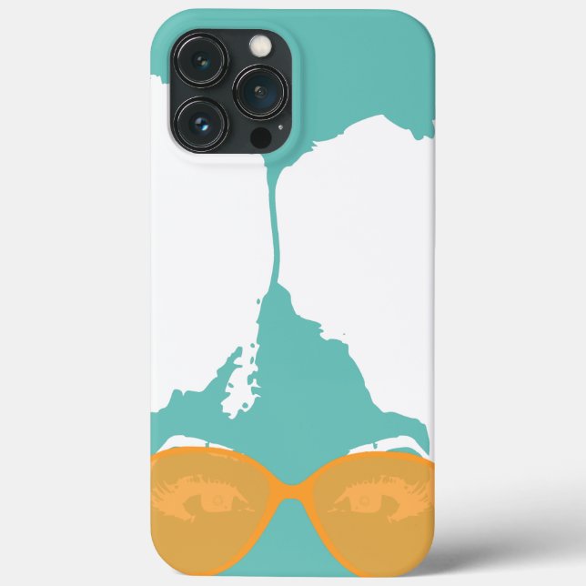 Menina azul-neblina com Afro com óculos suntuosos  (Verso)