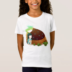 Menina, camisa do chocolate