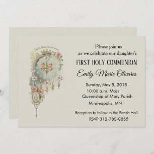 Menina Católica Primeira Santa Convites Comunitári