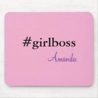 Menina Chefe Rosa Moderna & Nome | Melhor Mousepad