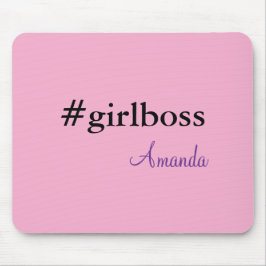 Menina Chefe Rosa Moderna & Nome | Melhor Mousepad