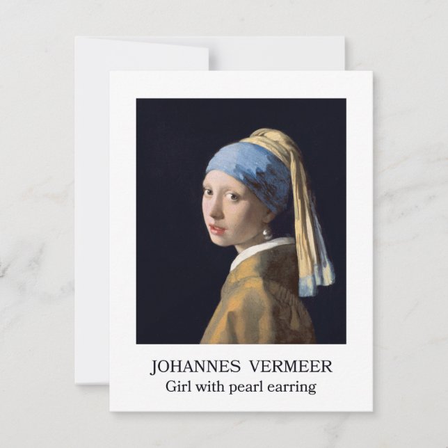 Menina com brinco de pérola 1665 Johannes Vermeer (Frente)