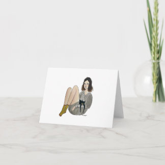 Menina com Cartão de Saudação de Gato