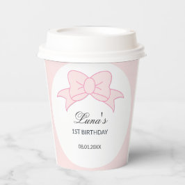 Menina com Laço Rosa Aniversário de 1 ano