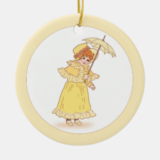 Menina com ornamento de guarda-chuva