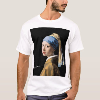 menina com uma camisa da arte do t-shirt do brinco