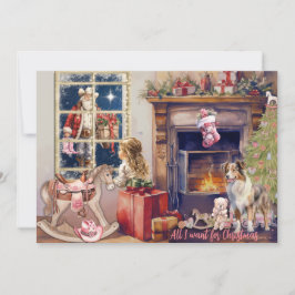 Menina, cowboy cor-de-rosa Boots para um Cartão de