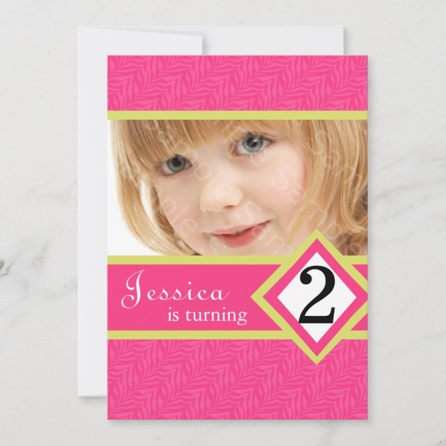 MENINA da zebra dos convites de festas de (Frente)