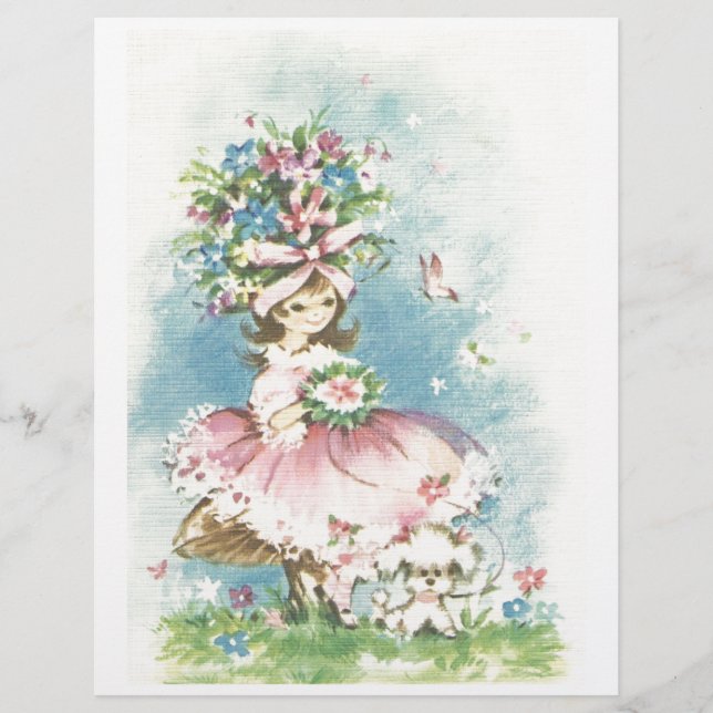 Menina das Flores Vintage (Frente)