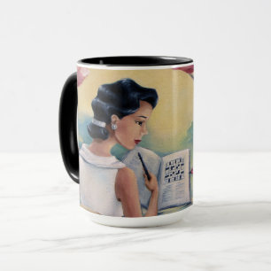 Menina das palavras cruzadas & caneca de café do