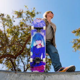 Menina de animação skate