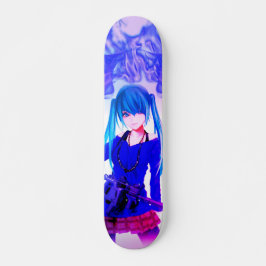Menina de animação skate
