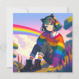 Menina de Anime LGBTQIA+ Orgulho Lésbico