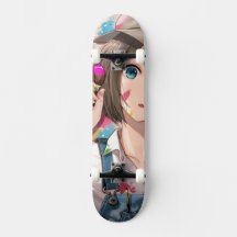 Menina de Anime no skate, skate de Menina de Anime