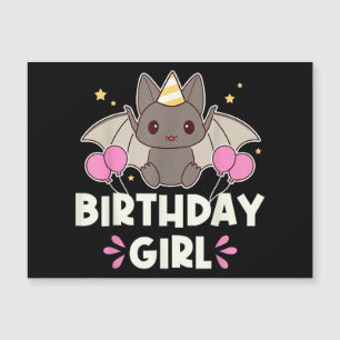 Menina de Aniversário Fofo Gráfico de Morcego