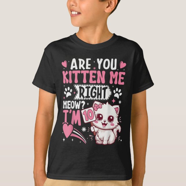 Menina de Camisa de 10 Anos de Idade Gatinha Ha (Frente)