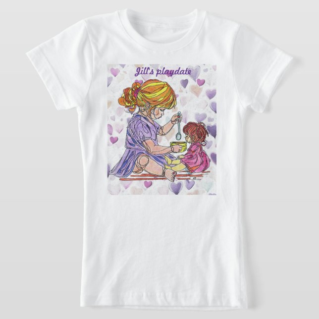Menina de camiseta infantil e Babydoll (Postura )