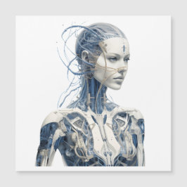 Menina de ciborgue de ficção científica moderna