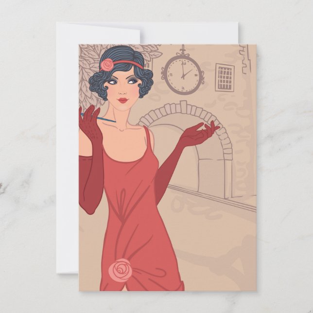 Menina de Flapper Ilustrada (Frente)