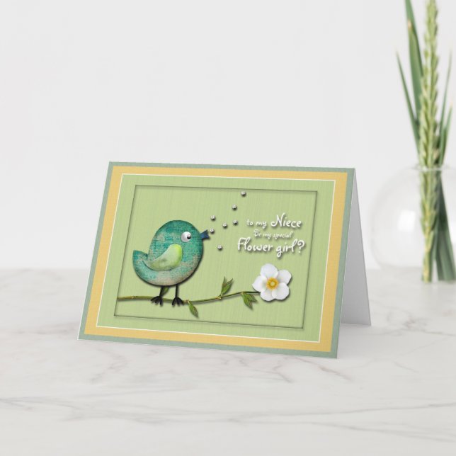 Menina de flores Convite de Sobrinha (Frente)