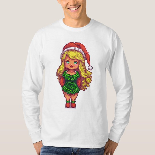 Menina de Natal da Camisa T (Frente)
