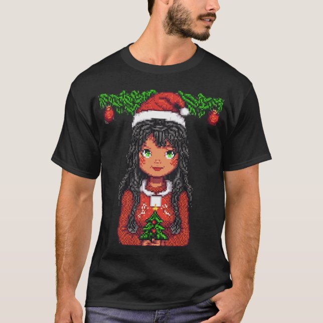 Menina de Natal da Camisa T (Frente)
