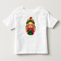 Menina de Natal de camiseta