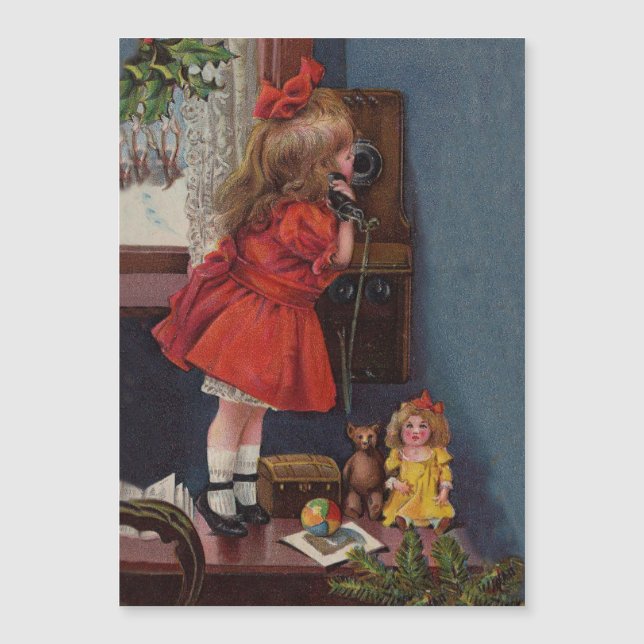 Menina de Natal Telefone Antigo (Frente)
