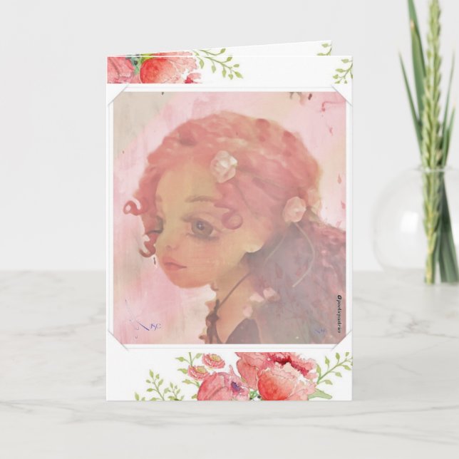 Menina de Olhar Grande - Cartão de Aniversário Sou (Frente)