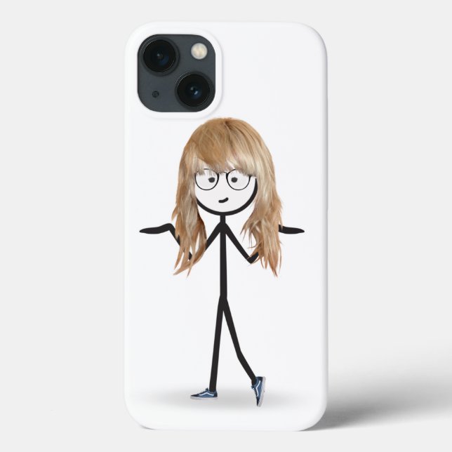 Menina de palito com cabelo loiro (Verso)