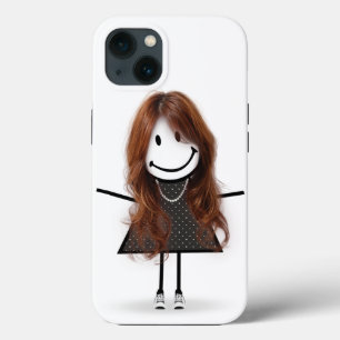 Menina de palito com tênis e cabelo