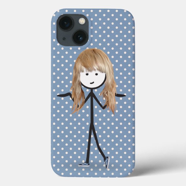 Menina de Pau com Cabelo Loiro em Pontos (Verso)