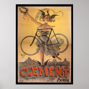 Menina de poster clemente da arte do anúncio da