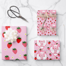 Menina de Primeiro Aniversário Morango Rosa