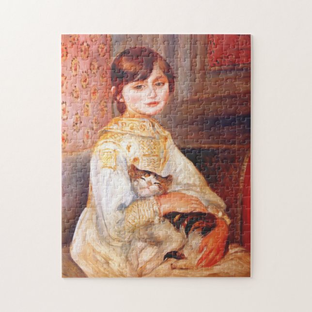 Menina de Renoir com quebra-cabeça do gato (Vertical)
