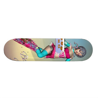 Menina do Anime com skate dos biscoitos
