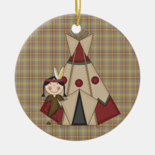 Menina do indiano do nativo americano dos enfeites