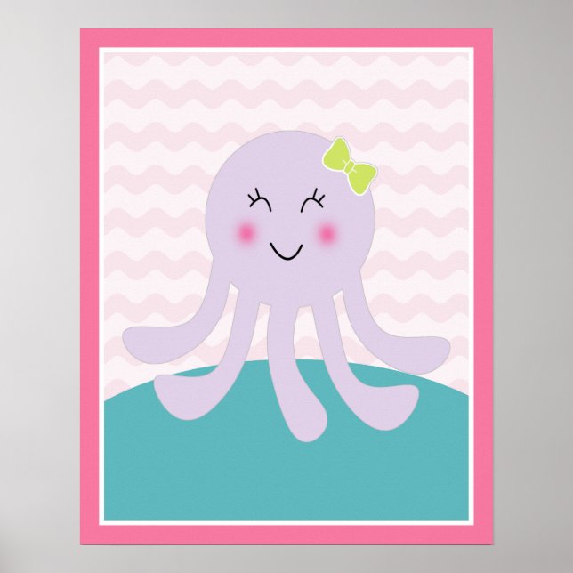 Menina do Mar Doce Vida Lula Rosa Arte Poster (Frente)