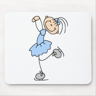 Menina do patinador de gelo em Mousepad azul
