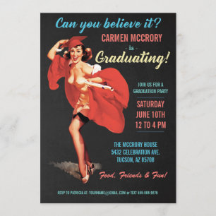 Menina do Pin-Acima do vintage dos convites da