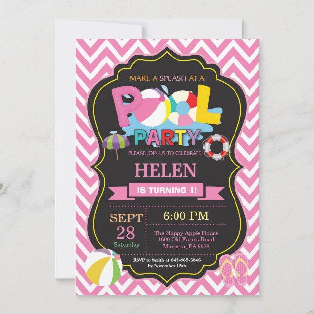 Menina do respingo de Splish do verão do convite (Frente)