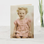 Menina do vintage no cartão cor-de-rosa do dia das<br><div class="desc">Uma foto tão doce dos anos 30 - Gloria pequena Joanne do vintage em seus ondas de Shirley Temple e vestido cor-de-rosa:-)</div>